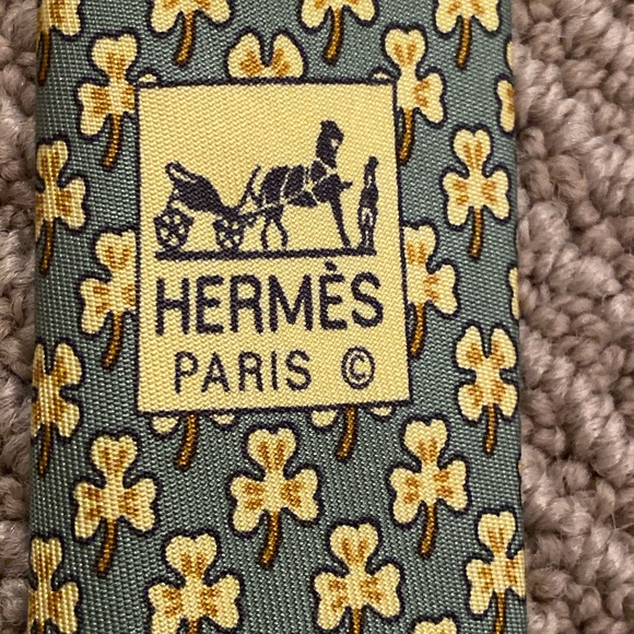 Hermes Other - 🔴 HERMÈS 💯 AUTHENTIC FOUR LEAF CLOVER TIE